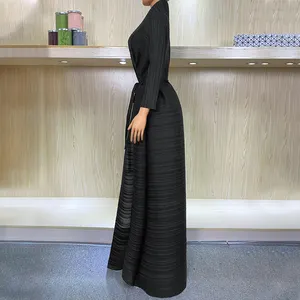 Nieuwste Ontwerp Miyake Geplooide Senior Saudi Gewaden Grond Lengte Oem Elegant Casual Jas