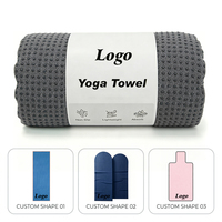 Serviette de yoga personnalisée en microfibre suédée avec points antidérapants en silicone, logo imprimé, séchage rapide, pour tapis de yoga chaud et Pilates