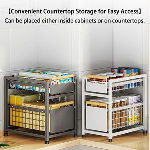Ensemble de rangements coulissants pour armoire de cuisine, étagères et tiroirs de rangement pour épices, vente en gros - Product Image 5