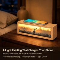 Lampe de chevet sans fil 15W à charge rapide pour figurines, trois couleurs de lumière, décoration d'intérieur, cadeau durable et moderne