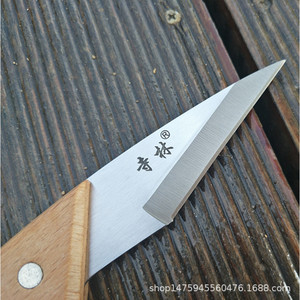 Temple Forest Grafting Knife <b>Wooden</b> Handle Carbon Steel Fixed Blade Straight <b>Edge</b> 230g <b>Gardening</b> Tool - Product Image 4