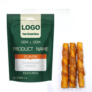 Pollo de piel de vaca Twist Wrapped Sticks Dog Treats 5 "Porkhide Twist Wrapped Chicken 3CT High-Protein Fácilmente digerible Comida para mascotas - Product Image 1