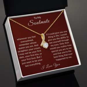 Collier classique My Soulmate avec carte personnalisée - Pendentif en cristal de cuivre, bijou romantique, cadeau pour la Saint-Valentin, la fête des mères, UIONEN - Product Image 2