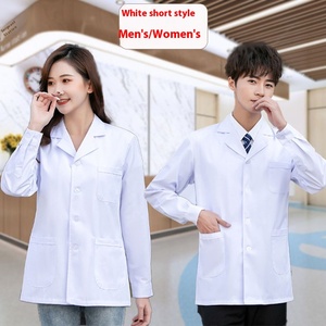 <span class=keywords><strong>Camice</strong></span> da laboratorio da uomo in Jersey a maniche corte bianco a maniche lunghe da <span class=keywords><strong>donna</strong></span> abbigliamento da lavoro dentale a <span class=keywords><strong>mezza</strong></span> <span class=keywords><strong>manica</strong></span> estivo sottile da lavoro per medici - Product Image 2