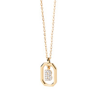 Collier Pendentif Lettre en Laiton et Zircon pour Femme, Breloque Alphabet Initiale, Doré, Cadeau de Mariage, Vente en Gros