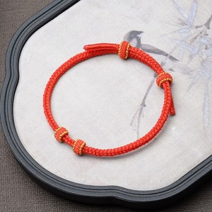 Bracelets en cordon tressé faits à la main avec fermeture à nœuds ajustables, <span class=keywords><strong>bracelet</strong></span> porte-bonheur multicolore rouge, noir, vert, bleu en corde. - Product Image 6