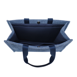 Denim Ladies Handbags Eco Friendly Personalized Square Shape Waterproof Canvas Reusable Shopping Tote <b>Bags</b> with Mini Handbag - Product Image 5