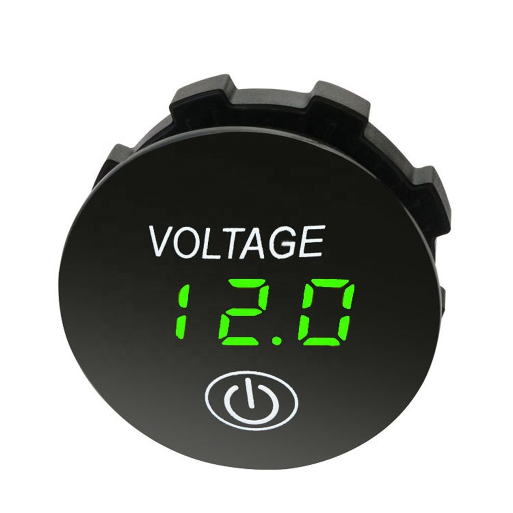 Panneau LED rond VA de tension de voiture 12V-24V amélioré, voltmètre numérique, ampèremètre, testeur, moniteur pour voiture, moto, ATV, RV, camion marin  34