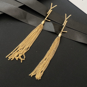 Pendientes de Aleación de Lujo de Marca Popular con Borla y Perla Plateados para Mujer - Product Image 1