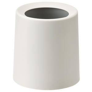 Mini Bote de Basura de Escritorio Cilíndrico Blanco Perla para Uso en Interiores, Diseño de Alta Gama - Product Image 1