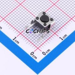 TS013-CBW0FH4.3 Tactile Switch Through hole-4P,7.5x7mm Switch Single Pole Single Throw Round Button 2.5N Right Angle Insert - Product Image 1