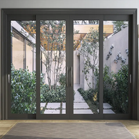 Porte pliante coulissante moderne en alliage d'aluminium ignifuge avec moustiquaire en fibre de verre pour entrée d'hôtel et usage extérieur
