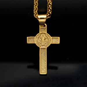 Collana a catena con ciondolo a croce Gesù inossidabile con ciondolo Gesù Cristo croce immagini con ciondolo - Product Image 3