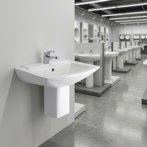 Ensemble de lavabo demi-pied en céramique de qualité export, design élégant, par Cera Lavabo Sink Stand - Product Image 5