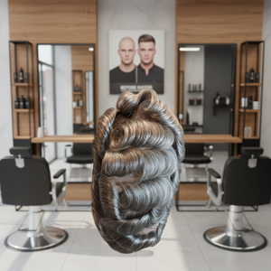 Gran Oferta: <span class=keywords><strong>Prótesis</strong></span> <span class=keywords><strong>Capilar</strong></span> Masculina de Cabello Remy Indio con Ondas Suaves, Base Fina de Alta Calidad, Color Gris # 460 - Product Image 6