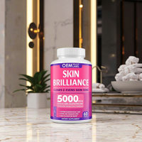 Capsules végétaliennes blanchissantes pour la peau, marque privée OEM, L-Glutathion, Vitamine, 60 unités, Complément alimentaire de qualité alimentaire
