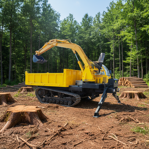 Engrenage de bras d'excavatrice pour camion-benne sur chenilles de 8 tonnes |   Moteur Yunnei 4102, boîte de vitesses, chenilles en caoutchouc pour la construction, haute efficacité - Product Image 1