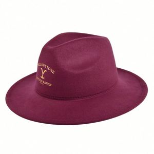 Sombrero Fedora de Ala Ancha con Logotipo Personalizado, Impresión en Serigrafía Ecológica sobre Fieltro de Lana, para Mujer, Nueva Llegada, Moda, Venta al Por Mayor - Product Image 2