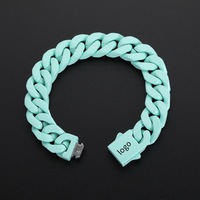 Bracelet chaîne cubaine W131 avec logo Tuy Chinh Cua Cuba Lien Ket Chuoi Vong Deo Tay Bang Thep Khong Gi