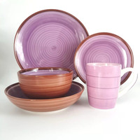 Ensemble de table Elengent canada vaisselle de maison assiette vajillas de qualité AB 16pcs vaisselle de mariage violette en céramique