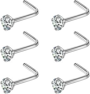 कारखाने थोक टाइटेनियम नाक स्टड भेदी लाल आकार के मोइससानाइट पत्थर फैशन बॉडी गहने नाक स्टड - Product Image 1