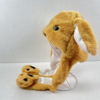 Offre Spéciale mignon lapin oreilles chapeau en peluche déplacer Airbag couvre-chef jouet cadeau LED chapeaux