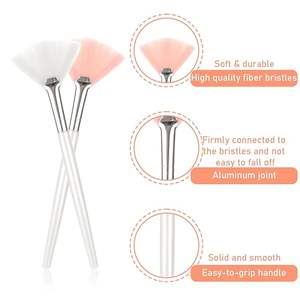 Pinceaux pour masque facial en éventail, vente chaude, doux, applicateur de masque facial en éventail, outils de <span class=keywords><strong>maquillage</strong></span>, pinceaux cosmétiques pour le <span class=keywords><strong>maquillage</strong></span> des femmes - Product Image 4
