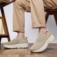 Chaussures en tricot pour hommes, sans lacets, légères, semelle épaisse, antidérapantes, baskets pour la marche quotidienne