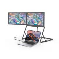 Écran portable double moniteur pliable 15,6 pouces FHD 1080P IPS pour ordinateur portable, avec Type-C pour HDMI Plug and Play