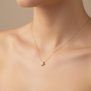 Collar con Colgante de Diamantes Naturales Reales de Oro Sólido de 18K, Diseño Moderno y de Moda, Cadena Ligera con Forma de Traje de As, Novedad en Venta Caliente - Product Image 5