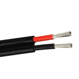 Tuv solar pv cable 2x4mm2 pv1f doble cable solar pv solar doble fotovoltaica cable dc cobre estañado xlpe paredes dobles