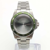 Boîtier de montre vert 38 mm pour montre de plongée, lunette étanche en acier inoxydable compatible avec le mouvement NH35/36
