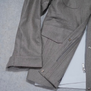 Veste safari unisexe en cachemire gris, tissu italien LP, col montant, fermeture éclair sur le devant, blazer décontracté, hiver, doublure en polaire ODM - Product Image 5