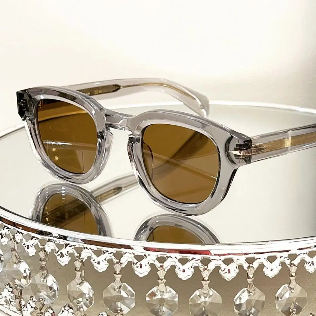 Vintage Custom Logo Square Sun Glasses Fashion Brand Designer Acetate Sunglasses Polarized Women Men Newest 2024