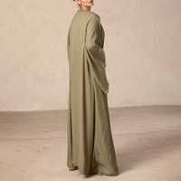 Abaya Aschulman Personnalisée Décontractée Premium Dubaï 2024 pour Femmes, Abaya en Lin Musulmane