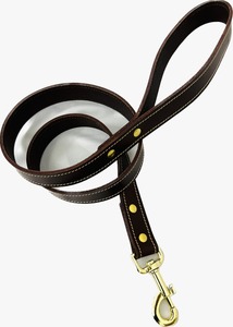 Collier pour chien en cuir véritable rembourré réfléchissant durable personnalisé en gros, doux pour l'entraînement des grands chiens, exportateur indien, rivet, petite taille - Product Image 5