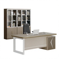 Ensemble de bureau de direction moderne Ekintop avec armoire latérale et classeur