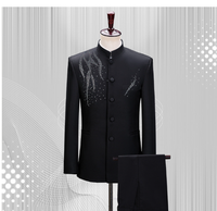 2024 hommes costumes Costume haute qualité manteau pantalon 2 pièces ensemble col montant coupe ajustée hommes costumes Costume Homme costumes de luxe pour hommes