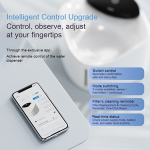 Fuente de Agua Inteligente para Mascotas, Gran Capacidad de 2.5L, Control por Aplicación, Inalámbrica, Funciona con Batería, Automática, para el Hogar, en Oferta - Product Image 3