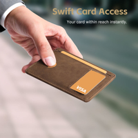 Dompet Pria Tipis Kantong Depan Anti RFID Kulit Sintetis Tempat Kartu Kredit Vintage Dompet Pendek Nilon Custom Minimalis Harga Terjangkau