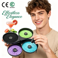 Juego de Decoradores de Vasos para Margaritas, Decorador de Vasos de Plástico Personalizado de 3 Niveles con Esponja y Tapa, Herramienta Profesional para Bartenders