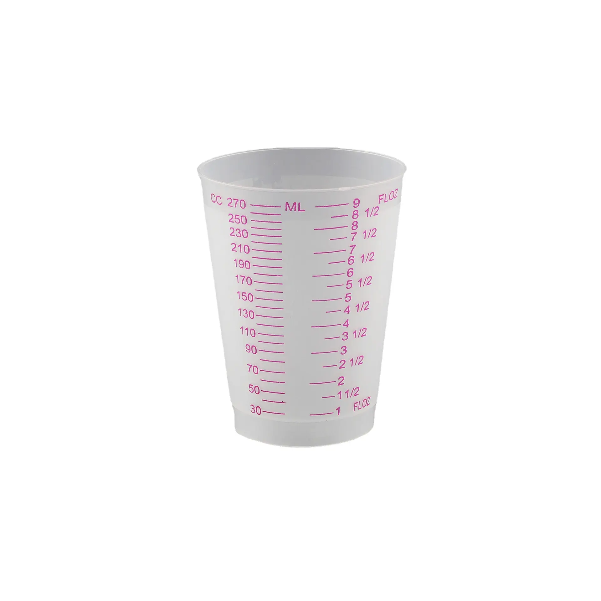 270ml taza medidora de laboratorio al por mayor taza medidora esmerilada taza graduada de plástico desechable