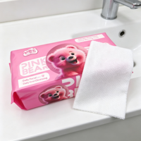 Serviettes faciales suspendues, motif ours mignon, 140 g/m², grandes, jetables, respectueuses de la peau, non tissées, pour usage sec et humide, vente en gros