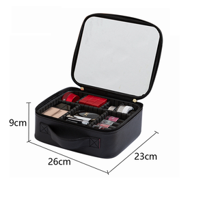 Trousse de maquillage pour femmes, trousse de beauté portable, organiseur de maquillage pour maquilleurs avec séparateurs réglables (noir) - Product Image 3