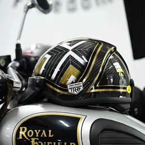 工場モーターサイクルアクセサリーカスタムDOT承認モーターサイクルデュアルバイザーハーフフェイスヘルメット