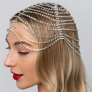 Tocado de Danza del Vientre con Cuentas de Cristal Estilo <span class=keywords><strong>Cleopatra</strong></span> para Mujer, Accesorio para el Cabello para Fiestas, Bodas y Espectáculos - Product Image 3