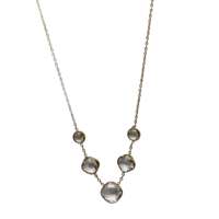 Collier classique en acier inoxydable durable, plaqué or, chaîne à maillons, pierres précieuses transparentes, pour femmes, bijoux de fête, bijoux tendance