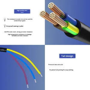 Câble d'alimentation standard britannique, câble de connexion, prise à trois broches, <span class=keywords><strong>rallonge</strong></span> à queue nue, fil à trois conducteurs étamé et soudé <span class=keywords><strong>pour</strong></span> anti-perte - Product Image 2