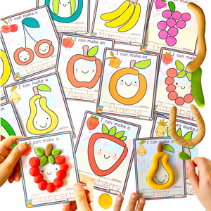Eco-Non-Toxic Safe Fruit Playdough Mat Kids Sensory Fine Motor Skills Clay Craft Toy for Fruit Learning