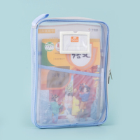 Sacs de classement avec logo personnalisé format A4 sac à fermeture éclair en maille transparente double couche portable fournitures de bureau d'affaires papeterie